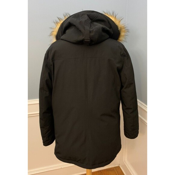 GH Bass Down Parka Mens L Goose Feathers Hooded Faux Fur Winter Insulated Coat - Picture 3 of 10
